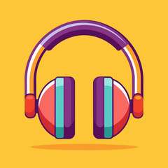 Headphones Vector Illustration Icon high resolution