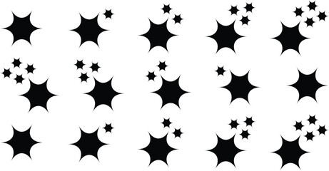 Set of sparkle star icons. Abstract sparkle icon, shine icon, clean icon, flash icon, star shape vector	