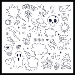 Fototapeta premium Hand Drawn, Doodle Art, Vector Illustration, Design Elements, Decoration resources, Graphic design resources, line arts, graphic lines, line art illustration, graphic illustrations, doodles