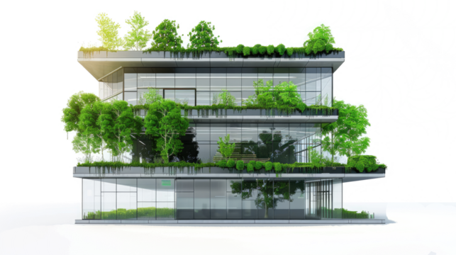 Eco friendly building in the modern city