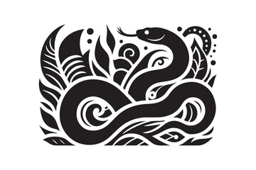 Snake Silhouette Vector Illustration