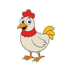 vector hen and rooster