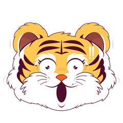 tiger surprised face cartoon cute