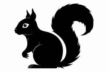 sitting squirrel black silhouette Illustration