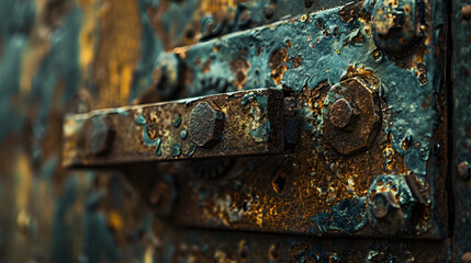 A rusted old lock with a keyhole