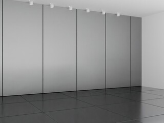 Puste eleganckie szaro czarne wnętrze pomieszczenie © VILKTERIO