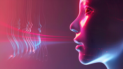 Obraz premium Expression of AI voice technology