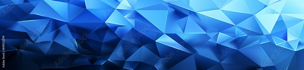 Poster abstract blue geometric background banner with polygonal shapes and triangular textures, creating an