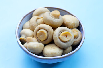 Champignon mushrooms in brine. Canned champignon mushrooms whole