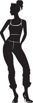 black silhouette woman in stylish pose clip art preview