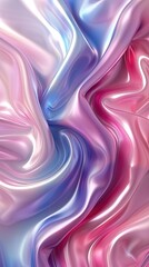 Obraz premium Wavy and super blurry holographic foil, shades of magenta and cyan, light airy pastel aesthetic. Abstract background.