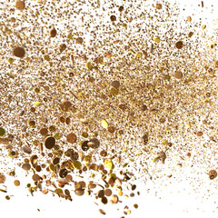 Sparkling Jubilation: Breathtaking 3D Illustration of Sparkling gold Confetti Celebration