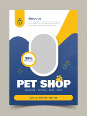 Pet Shop Flyer, Pet care, Pet Sitting flyer, Print template