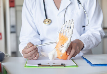 The image depicts an ankle surgery concept.