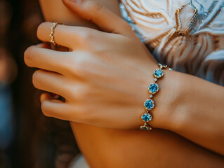 The Jewelry on hand. Small circles with little zircons.   