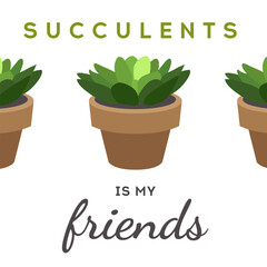 Home plants posters set