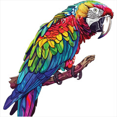 Parrot flat vector illustration Parrot cartoon vector illustration
