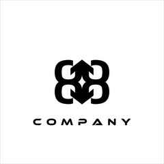 Symmetrical and elegant abstract logo in black