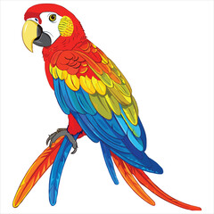 Parrot flat vector illustration Parrot cartoon vector illustration