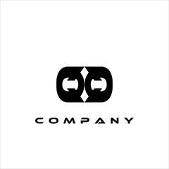 Symmetrical and elegant abstract logo in black