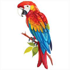Parrot flat vector illustration Parrot cartoon vector illustration
