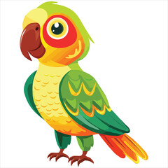 Parrot flat vector illustration Parrot cartoon vector illustration