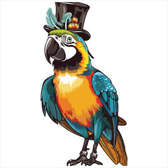 Parrot flat vector illustration Parrot cartoon vector illustration