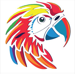 Parrot flat vector illustration Parrot cartoon vector illustration