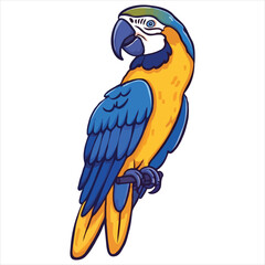 Parrot flat vector illustration Parrot cartoon vector illustration