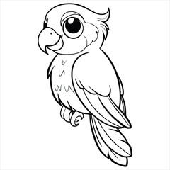 Parrot flat vector illustration Parrot cartoon vector illustration