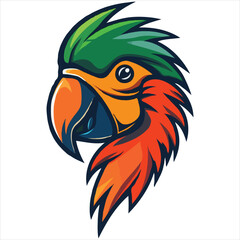 Parrot flat vector illustration Parrot cartoon vector illustration
