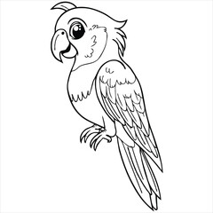 Parrot flat vector illustration Parrot cartoon vector illustration