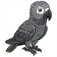Parrot flat vector illustration Parrot cartoon vector illustration