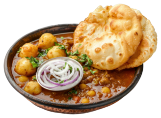 PNG Chole bhature food curry bread