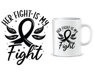 Breast Cancer awareness mug design vector, cancer  mug, awareness vector, mug vector