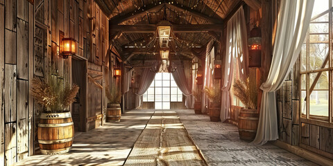 Obraz premium Rustic and Country: Earthy tones like brown, beige, and olive green create a rustic and country-inspired theme. This scheme is often used in country music event branding, rustic wedding themes, and ru