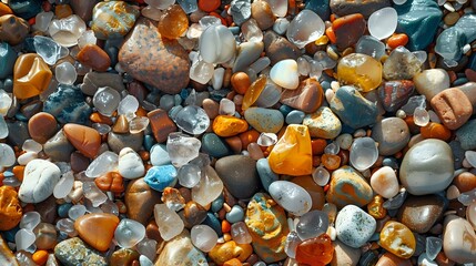 an elegant view of different coloured stones on the beach