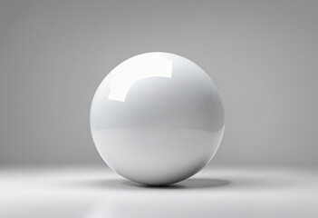 Abstract white sphere symbol on a peaceful gray surface