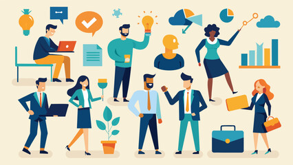 Business Concept illustrations. Mega set. Collection of scenes with men and women