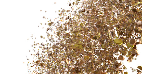 Sparkling Jubilation: Breathtaking 3D Illustration of Sparkling gold Confetti Celebration