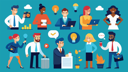 Business Concept illustrations. Mega set. Collection of scenes with men and women