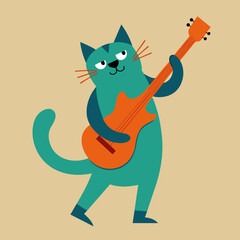 Cat dancing to guitar music