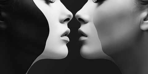 Fototapeta premium Monochrome and Minimalist: Black and white or grayscale colors are often used in minimalist designs to create a sense of elegance and sophistication. They are commonly seen in high-end fashion events,