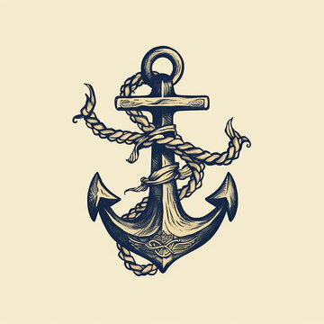 recommend clip art: marine retro emblems logo with anchor and rope anchor