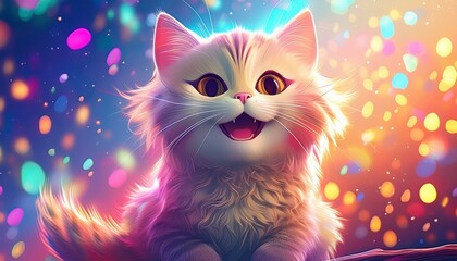 red cat with a heart