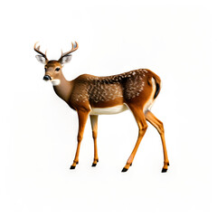 A majestic portrait of a spotted deer, showcasing its elegant stance and striking antlers