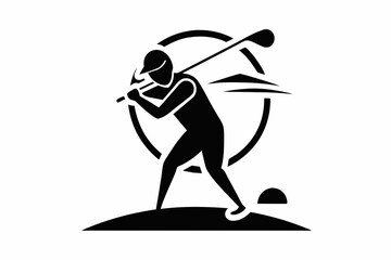 Golf playing  Silhouettes vector icon