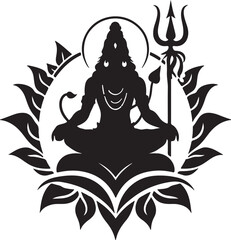 Lord Shiva face silhouette vector illustration