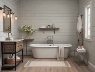 A Serene Bathroom Setup Captured on a Sunny Afternoon