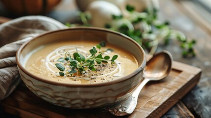 Creamy Butternut Squash Soup with Fresh Herbs